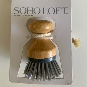 Soho Loft Bamboo Palm Brush • New in Package • Dish Scrubber